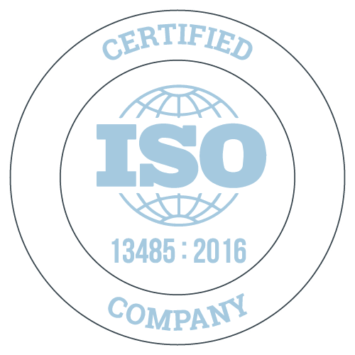 Certificate for iso 13485:2016 quality management for medical devices.