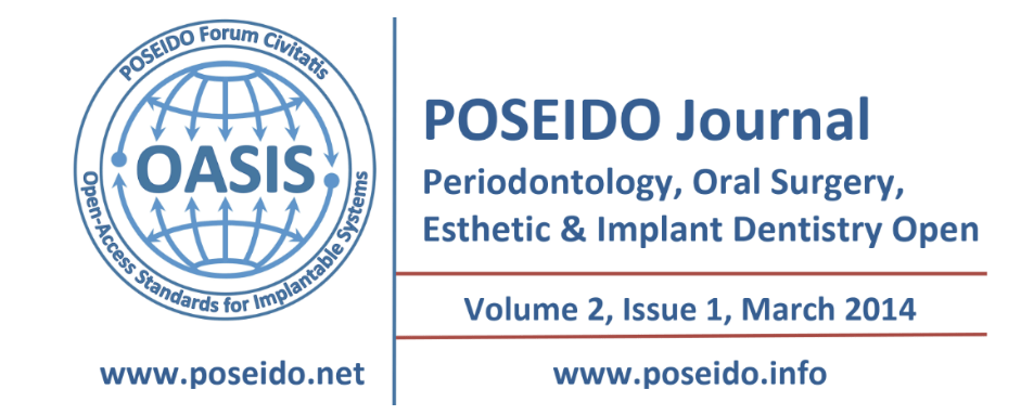 Cover of the journal poseido, which published research on the surface of implants