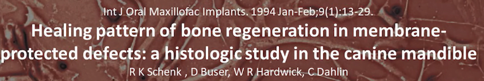 Dr. Schenk's landmark 1994 bern group study became a key reference on guided bone regeneration.