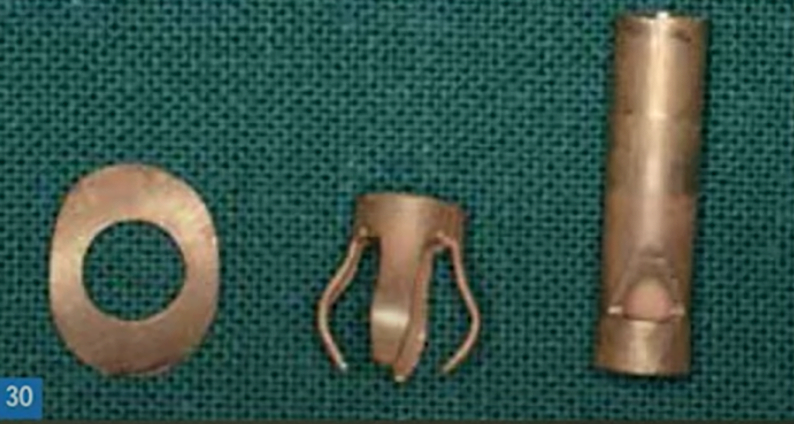 Gold parts for implants designed by dr. Maggiolo