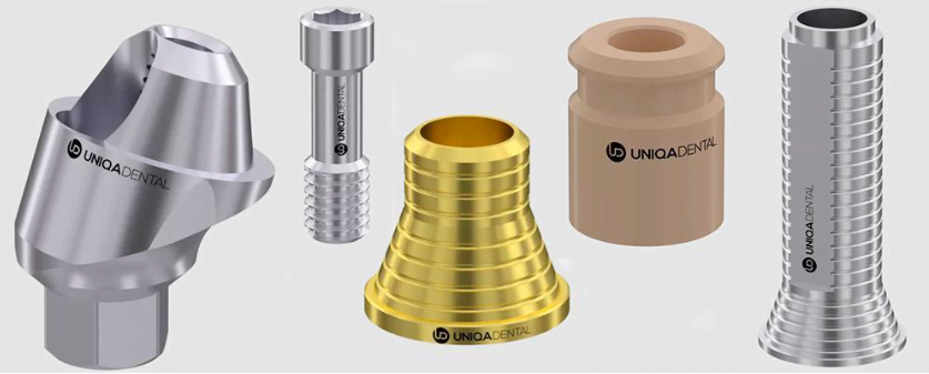 Angled multi-unit abutments and accessories