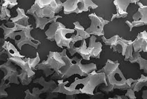 Synthetic bone material under the microscope