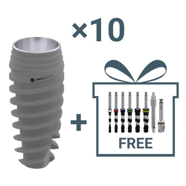 10 x uv11 dental implant pure&porous + set of drills free