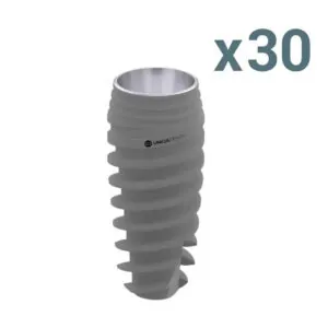 30 x uv11 dental implant pure&porous + 50% off surgical kit or set of drills