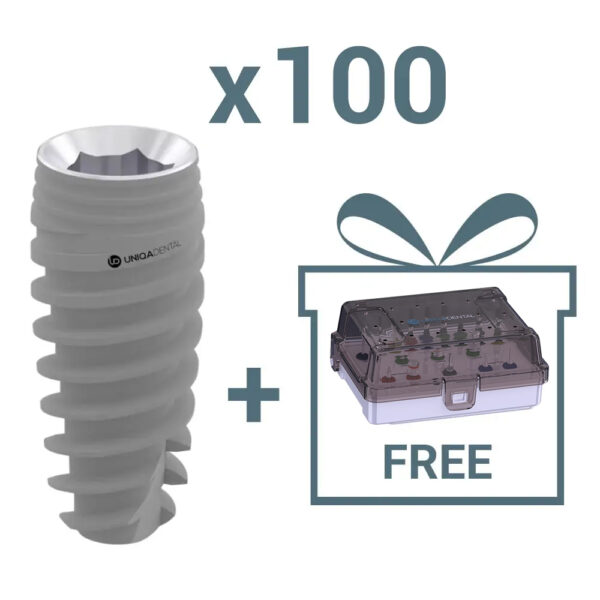 100 x uh8 dental implant pure&porous + surgical kit free