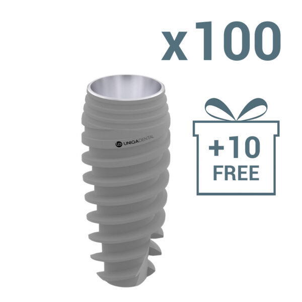 100 x uv11 dental implant pure&porous + 10 implants free