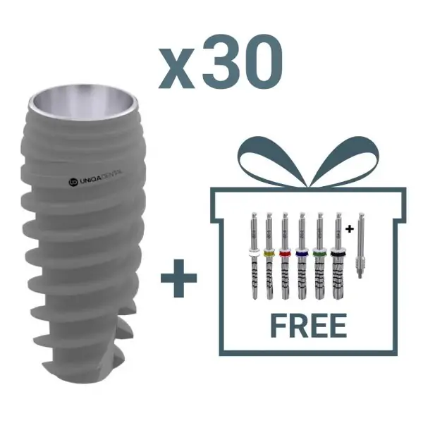 30 x uv11 dental implant pure&porous + set of drills free 30uv11 set of drills