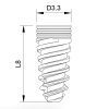 Uh8 dental implant pure&porous ø3. 3 l8 internal hex regular platform usi 3308 d l 2