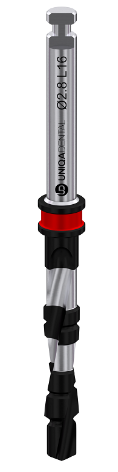 Dental implant drill with red marking, diameter 2. 0/2. 8mm