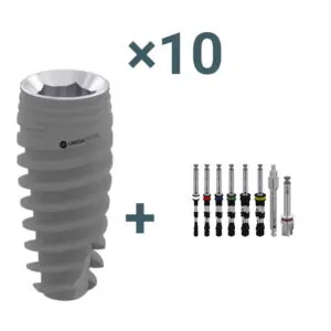 10 X UH8 Dental Implant Pure&Porous + 50% off Surgical Kit or Set of Drills