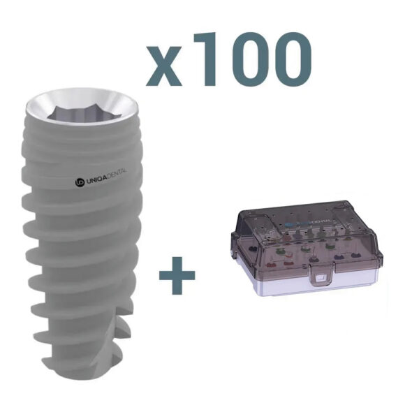 100 x uh8 dental implant pure&porous internal hex regular platform + 50% off surgical kit or set of drills