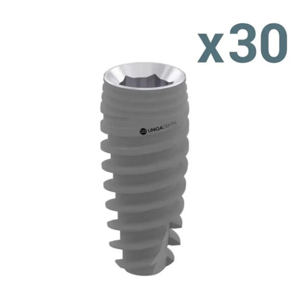 30 x uh8 dental implant pure&porous internal hex regular platform + 50% off surgical kit or set of drills