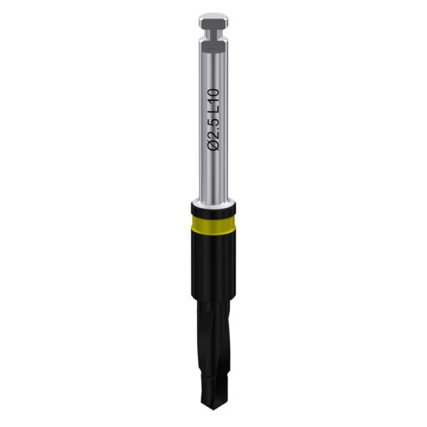 Two-step coated drill with integral stopper ø2. 0/2. 5 l10
