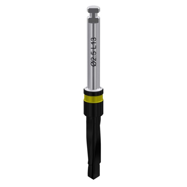 Two-step coated drill with integral stopper ø2. 0/2. 5 l13