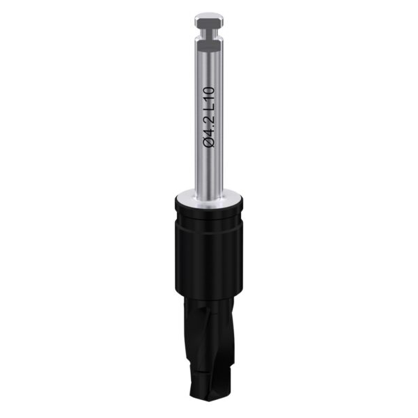 Two-step coated drill with integral stopper ø3. 6/4. 2 l10