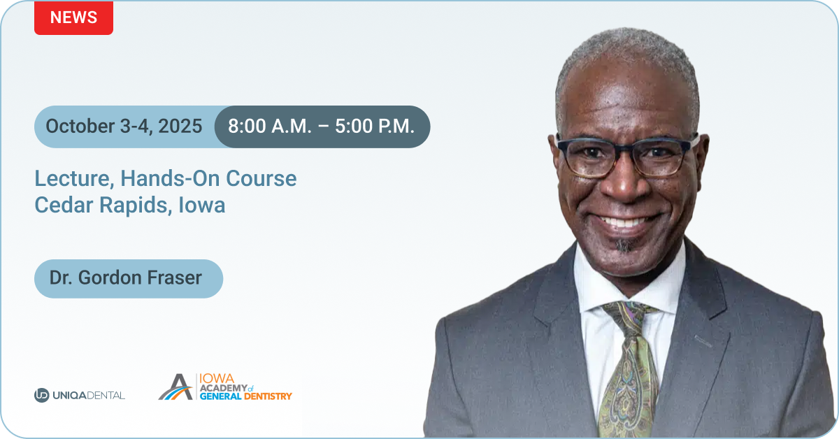 Dr. Gordon Fraser Dental Implant Intensive Course | October 3-4, 2025 | Cedar Rapids, Iowa
