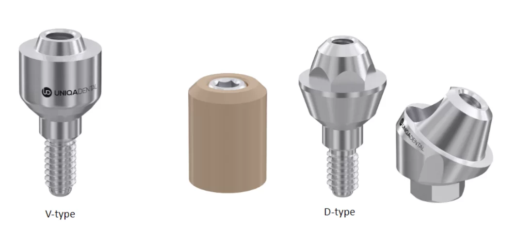 Multi-unit v-type, d-type abutments and scanning cap