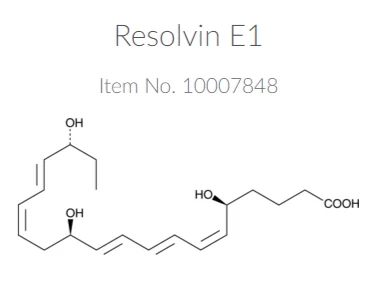 Molecular structure of resolvin e1, a compound associated with tissue regeneration.