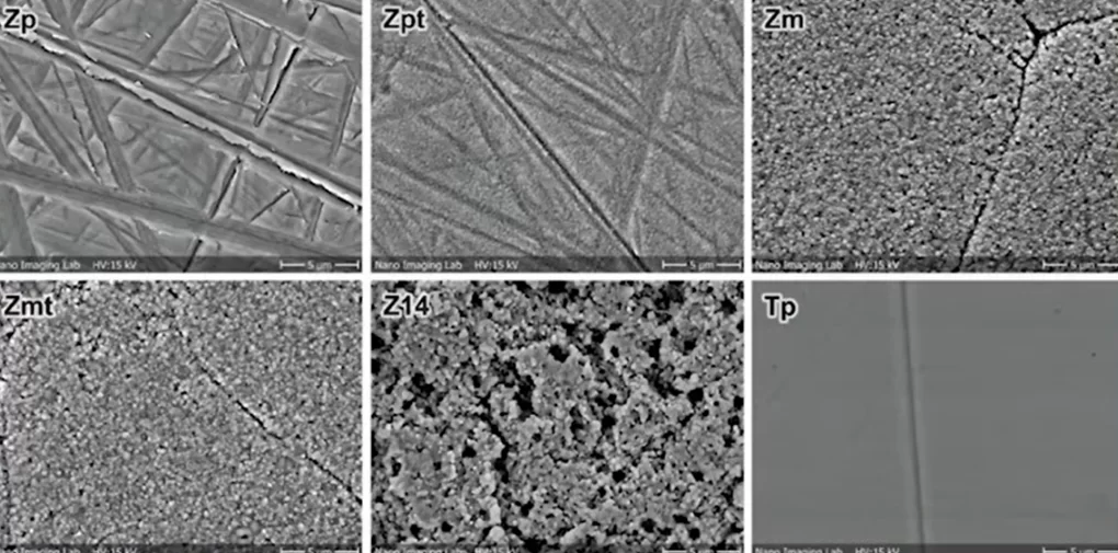 Surface of materials under the microscope