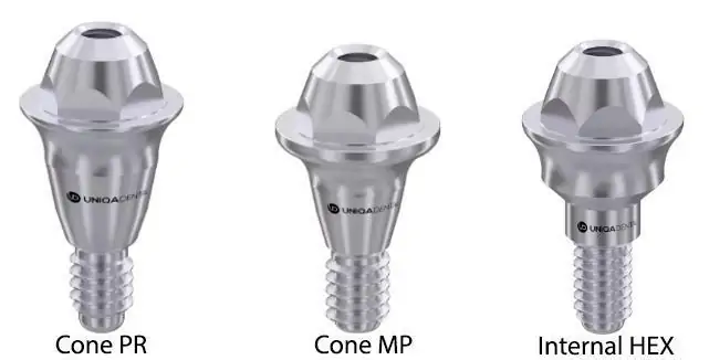 Straight MUAs with different interfaces - from left to right: conical interface type PR; conical interface type MP; internal hexagonal connection